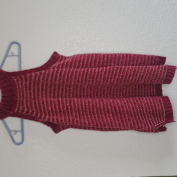 🦋 5 for $15 ADAM LEVINE BURGUNDY & GOLD OPEN SHOULDER SWEATER - Picture 3 of 3